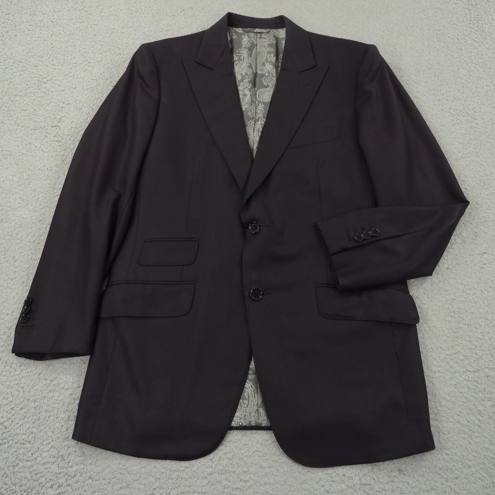 Astor & Black Blazer 40S Bespoke Scabal 120s Four Seasons Paisley Lined Jacket
